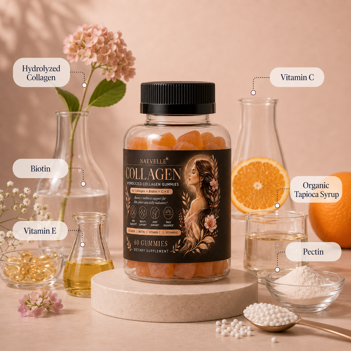 COLLAGEN gummies for glowing skin and stronger hair and nails