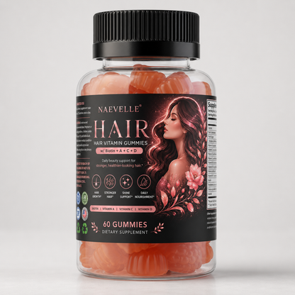 Naevelle HAIR vitamin gummies bottle for stronger hair